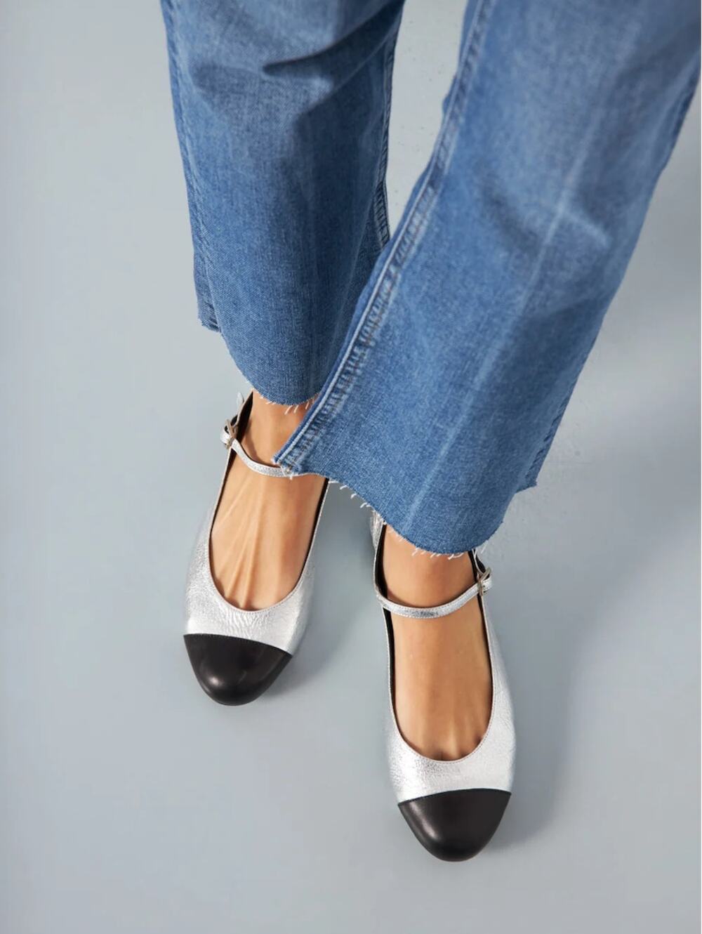 Augusta the Label Lola Mary Janes in Silver Leather